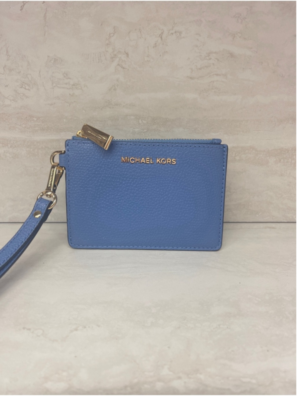 Michael Kors Small Card Case Wristlet Coin Pouch French Blue